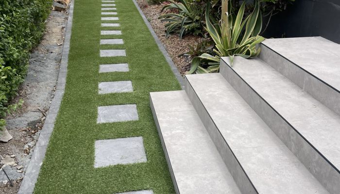 synthetic turf side house installation Gold Coast All About Turf