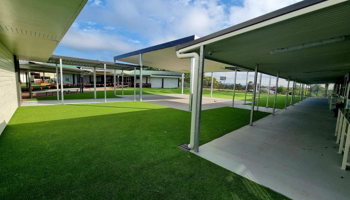 Synthetic turf installation high traffic area Gold Coast school All About Turf