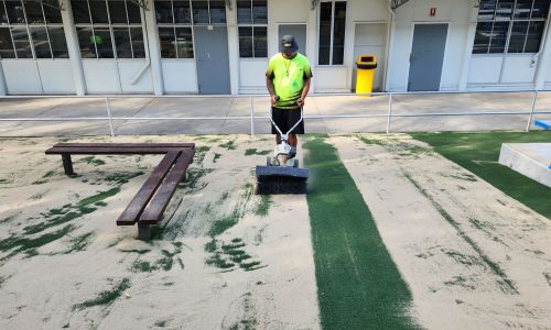 sanding synthetic turf All About Turf